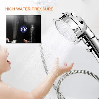 Ručné Sprchy Hlavu Vysoký Tlak Chrome 3 Sprej Nastavenie s ON/OFF Pozastaviť Prepínač pre Úsporu Vody, Nastaviteľné Luxusné Spa
