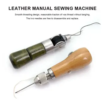 Ručné Stitcher Profesionálne Šitie Šidlo Repair Tool Kit pre Kožiarsky a Ťažké Tkaniny s 2 KS Ihiel