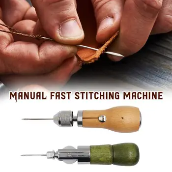 Ručné Stitcher Profesionálne Šitie Šidlo Repair Tool Kit pre Kožiarsky a Ťažké Tkaniny s 2 KS Ihiel