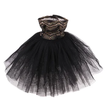 Ručné Svadobný Večierok Šaty Šaty Šaty na 1/4 BJD Dievča Bábiky (Black)