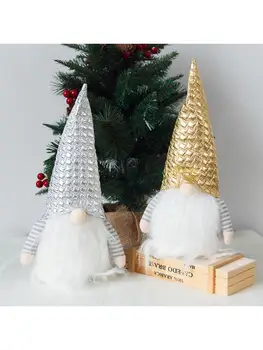 Ručné Swedish Language Tomte Bábika Ozdoby s Beard Dlho Klobúk Christmas Elf