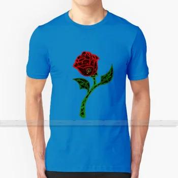 Ruže Pre Mužov, Ženy Tričko Tlač Top Tees Bavlna Cool tričká 5xl 6xl rose červené očarený kráska a zviera krása