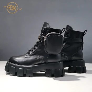 RY-RELAA ženy topánky Originálne Kožené topánky na platforme 2020 módne luxusné dizajnéri doplnky, dámske topánky členok boj proti topánky pre ženy