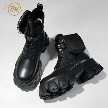 RY-RELAA ženy topánky Originálne Kožené topánky na platforme 2020 módne luxusné dizajnéri doplnky, dámske topánky členok boj proti topánky pre ženy