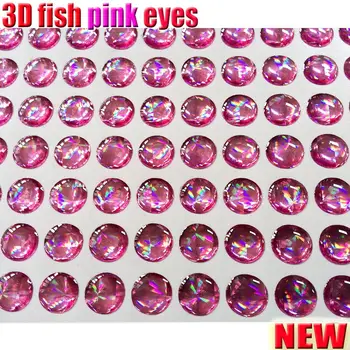 Rybolovná lure oči, 4 mm-5 mm-6 mm-8 mm-10 mm počet;500pcs/veľa farba RUŽOVÁ 3d ryby oči