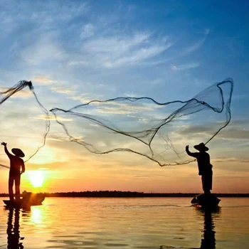Rybárskeho Čisté Návnadu Jednoduché Hodiť Rukou Cast Silný Nylon Mesh Záťaže