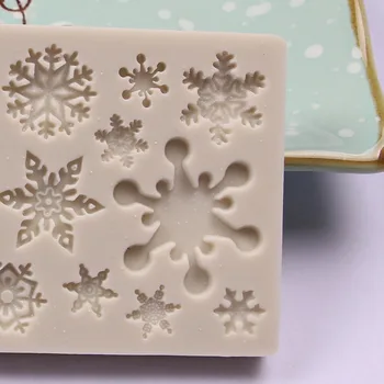 Rôzne Vianočné snowflake domáce pečenie Vianočných série čokoládový puding mäkké formy Tortu dekorácie pre potravinársky silikón