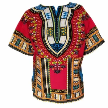 (Rýchle lodnej dopravy) Dashiki módny dizajn afriky tradičné tlačené bavlna Dashiki T-shirts pre unisex (VYROBENÉ V THAJSKU)