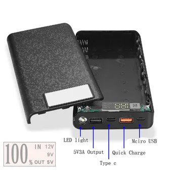 Rýchle Nabíjanie Verzia 8x18650 Power Bank Prípade Dual USB Mobilný Telefón Nabíjať, QC 3.0 PD DIY Shell 18650 batérie, Držiak na Nabíjanie Box