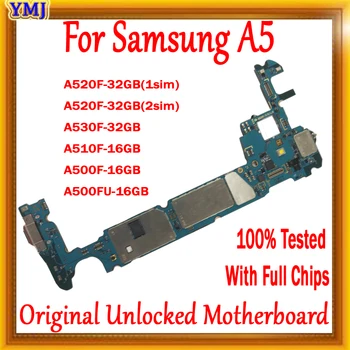 S Plnou čipy pre Samsung Galaxy A5 A520F A510F A530F A500F A500FU Doske, Pôvodný odomknutý logic board,Doprava Zdarma