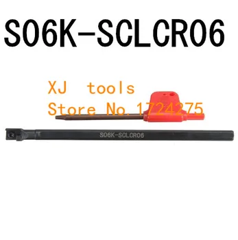 S06K-SCLCR06/S06K-SCLCL06,6 mm*100 nudné bar interné nástroje na sústruženie, skrutky zamknuté mini sústruh držiaka nástroja pre CCMT 060204 vložky