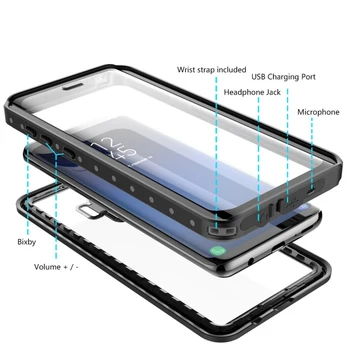 S10 Plus Shockproof obal pre Samsung Galaxy S9 S8 Plus Poznámka 9 Poznámka 8 Prípade Vodotesný, Prachotesný Kúpanie, Potápanie Kryt pre Samsung S10