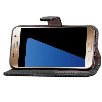 S7 Rotačné kartu Drhnúť kožené puzdro pre Smsung Galaxy S7 G9300 Flip Prípadoch black Zahŕňa Funkcie Peňaženky Kryt pre SM S7