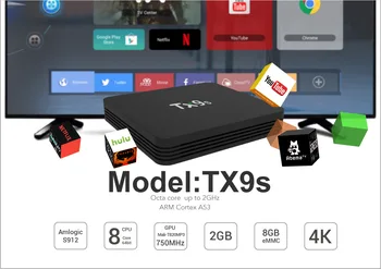 S912 3D 4k android TX9s TV Box Set-Top Box 2.4 G Wifi Google Box, Play Store Rýchlo Set-top Box 2G 8G iptv francúzsko