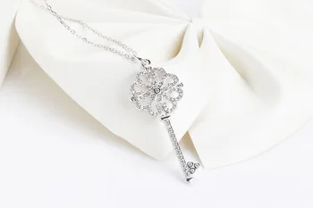 S925 Strieborná Farba Náhrdelník Pierscionki Diamond Prívesky pre Ženy, Luxusné Zámok Bizuteria Drahokam 925 Šperky, Prívesok pre Ženy