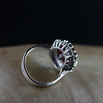 S925 čistého striebra ozdoby Thajsko Thajská silver technológia pazúr s ms granát krúžok Žena je strieborný prsteň