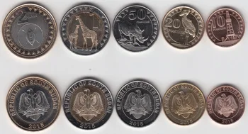 Sada 5 Južnom Sudáne mince edition Autentické a Originálne Zberateľské Mince UNC