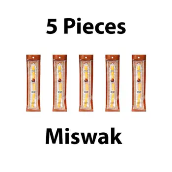 Sada 5 Kusov Miswak Sewak Žuť Stick Čerstvý Prírodný Tootbrush Misvak Arak Siwak Miswaak Vegánska Zuby Cleaner Cestovné Mäkké Peelu