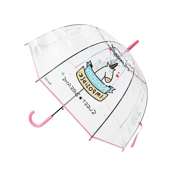 SAFEBET Jednorožec Transparentný Dáždnik Penguin Dáždniky Semi Automatic Apollo Arch Dlho J Rukoväť Cartoon Dáždnik Drop Shipping