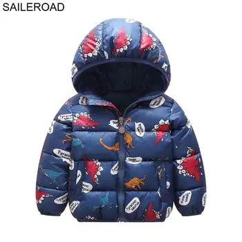 SAILEROAD Zvierat, Dinosaurov Vzor chlapčeka Zimné Bundy Kabát Malý Chlapci Kapota Kabát pre Deti Vetrovka Zimná 2019 Deti Oblečenie