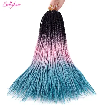 Sallyhair 24 inch 20 Prameňov Ombre Farba Senegal Twist Sieťky, predlžovanie Vlasov Vysokej Teplote Syntetické Háčkovanie Pletenie Vlasy