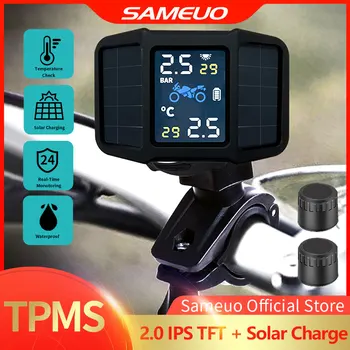 SAMEUO Motocykel, monitorovanie tlaku v pneumatikách Tlak vzduchu v Pneumatikách solárne Napájanie Alarm, Motocyklové Pneumatiky, Systém Monitorovania Tlaku Pneumatík na Monitorovanie