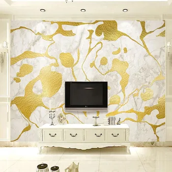 Samolepiace Nepremokavé Tapety 3D Luxus Bieleho Mramoru Golden Line nástenné Maľby Obývacia Izba Gauč TV Domova Samolepky na Stenu nástenné Maľby