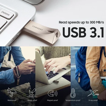 SAMSUNG BAR Plus USB 3.1 pero disk 32Gb 64Gb až 200 MB/s Flash Disk 128 gb kapacitou 256 gb kl ' úč Memory Stick kompatibilné s rozhraním USB 3.0/2.0