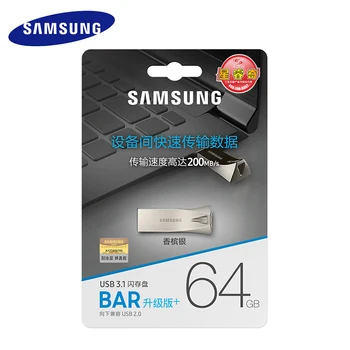 SAMSUNG BAR PLUS USB Flash Disk 128 GB 64 GB 32 GB usb 3.1 Pen Drive U Diskov Držať Kľúč USB Flashdisk kl 'úč memria kl' úč