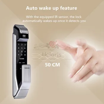 Samsung SHS-P718 Push Pull Rukoväť S Odtlačkov prstov Digitálne Smart Home Lock a Rfid Karty Overenie