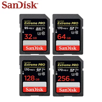 Sandisk Extreme Pro SD Kartu 256 GB 128 gb kapacitou 32 GB, 64 GB Max Čítať Rýchlosť 95MB/s SD Kartu Class 10 U3 Na Pamäťovej Karte Fotoaparátu