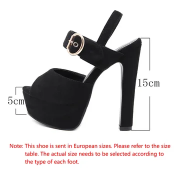 Sandále ženy 2021 platformu sandále 15 cm Hrubé S Sandále Ryby Úst Vysoké podpätky Duté Sandále nočný klub vysoké podpätky