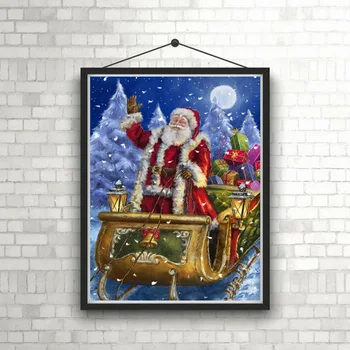 Santa Claus DIY 5D Diamond Maľovanie na Plné Kolo Vŕtať Cross Stitch Cartoon Diamond Výšivky Kamienkami Vianočný Darček Wall Art