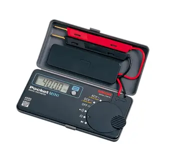 Sanwa PM7A Vrecku mini veľkosť prenosné Multimeter DMM 4000 počítajú DC AC s integrovaným ochranné puzdro