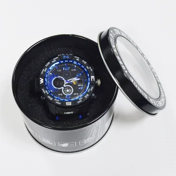 SBAO vyhradená Valcové Elektronické hodinky železa políčko sledovať držiteľ súčasné hodinky box organizátor vitrínky hodiny box darček