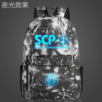SCP Bezpečné Obsahovať Chrániť Školské tašky noctilucous Svetelný batoh študent taška na Notebook Denne batoh Svietiť v Tme Mochila