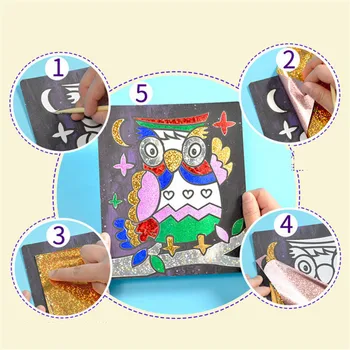 Scratch kriedovom Papieri Magic DIY farebnú Dúhu Škrabanie Maľovanie Karty, Nálepky Nastaviť Hračky Vzdelávacie Hračka na Kreslenie pre Dievča
