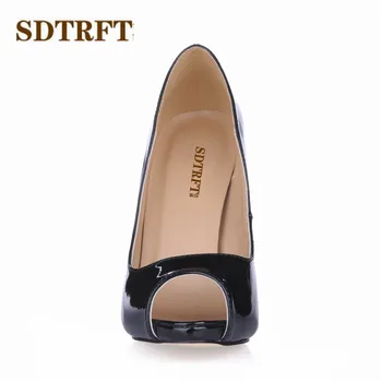 SDTRFT Stiletto Crossdresser topánky žena, 11 cm tenké podpätky čerpadlá Dámy zapatos mujer Lete Típat Prst Sandále Plus:35-41 42 43