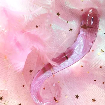 Seahorse Crystal Ružová Pyrex Sklenené Dildo, Umelý Penis Granule a Špirála G Mieste Simulátor Dospelých, Sexuálne Hračky pre Ženy