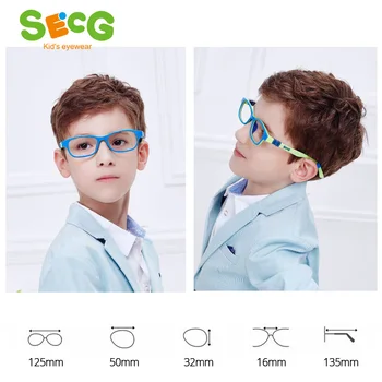 SECG Optické Deti Okuliare, Rám TR90 Silikónové Okuliare Deti Flexibilné Ochranné Deti Okuliare Diopter Okuliare Gumy