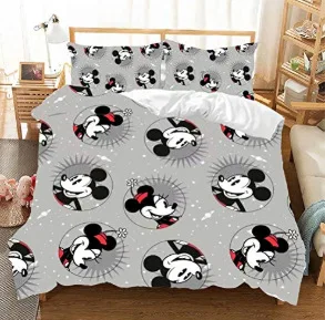 Sedacia súprava Mickey Minnie Mouse posteľná bielizeň Sady Chlapec Dievča Dospelých Twin Plný Kráľovná Kráľ Spálne Dekorácie Perinu