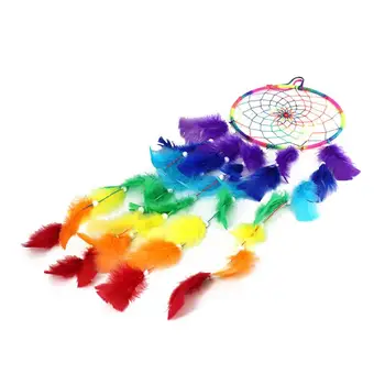 Sedem Farieb Dream Catcher České Rainbow Pierko Deti Miestnosti Dekorácie Vzduchu Dekorácie Dodávky Dreamcatcher