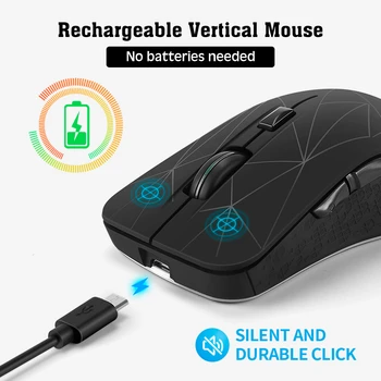 SeenDa Wireless Gaming Mouse 2.4 G 6 Tlačidiel Bluetooth 4.0, USB Nabíjateľné Podsvietenie Vypnúť Myši Pre PC Herný Počítač, Notebook