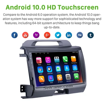 Seicane 2GB RAM Audio GPS Autoradio HD Dotykový Android 10.0 autorádia pre obdobie 2010-KIA Sportage WIFI podpora WIFI Carplay
