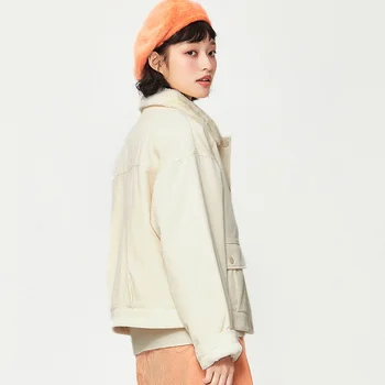 SEMIR Bunda Ženy Jeseň 2020 Nové Menčester Retro Trend Kabát Bežné Cardigan Teplé Imitácia Kožušiny Králik