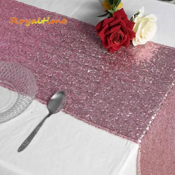 Sequin stôl runner lesklé Ružové zlato, striebro zelená luxusné veľkoobchod vyšívať sequin stôl runner pre svadobné hotel večeru