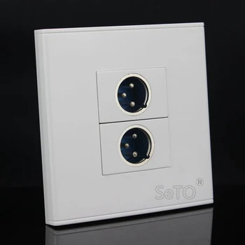 SeTo 86 Typu Dual Porty XLR Konektor pre Mikrofón Stenu Doska Socket Keystone Modularitou