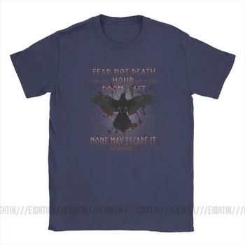 Severskí Viking T-Shirts Strach Nie Smrť, Raven Bojovník T Shirt Muž Pohodlné Topy Novinka O Krk Čistený Bavlna Tees