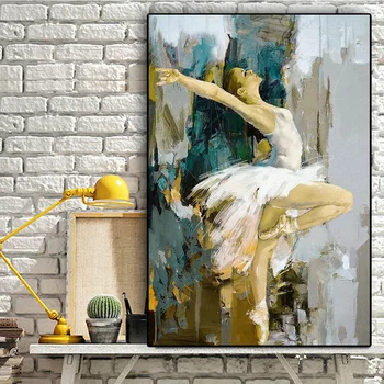 Sexy Balerína Abstraktné Plátne, Obrazy na Stenu, Umenie Plagáty a Vytlačí Tanečník Dievča Plátno Art Obrazy na Steny v Obývacej Izbe