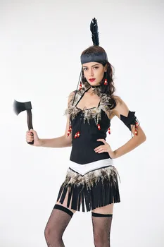 Sexy Lemovaný Indiánmi Princezná Savage Lesy Hunter Maškarný Karneval, Halloween Kostýmy pre Dospelých Žien